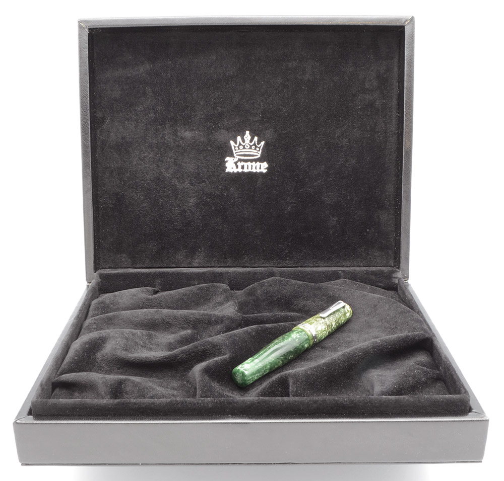 Krone Paradox Fountain Pen - Verde w Sterling Trim, Button-Filler